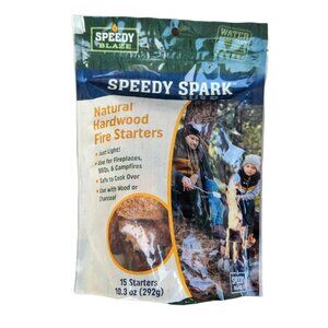 Natural Hardwood Fire Starters Safe For Cooking BBQ Campfire - 2 Pack